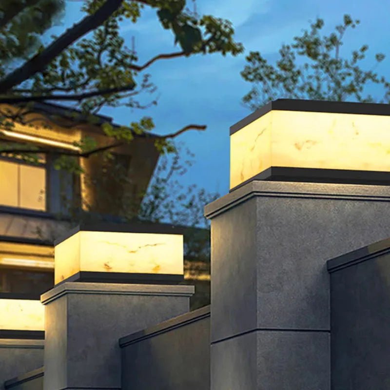 Outdoor Waterproof Laminated Marble LED Lawn Lamp - Hans Lumiere