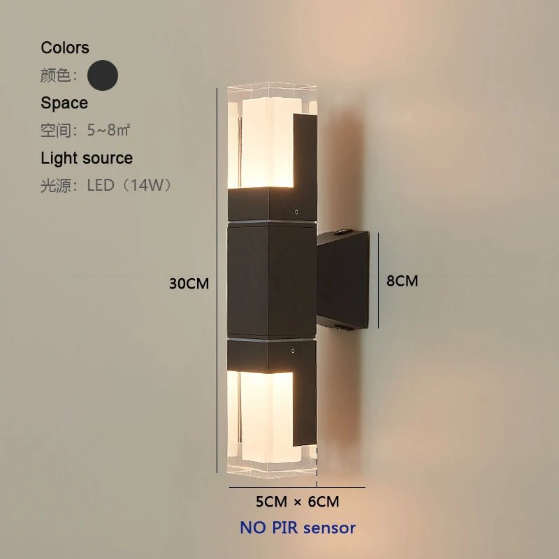 Outdoor Waterproof LED Wall Light With Pir Sensor - Hans Lumiere