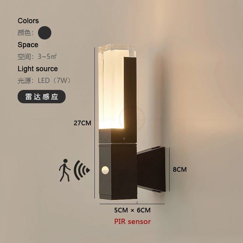 Outdoor Waterproof LED Wall Light With Pir Sensor - Hans Lumiere