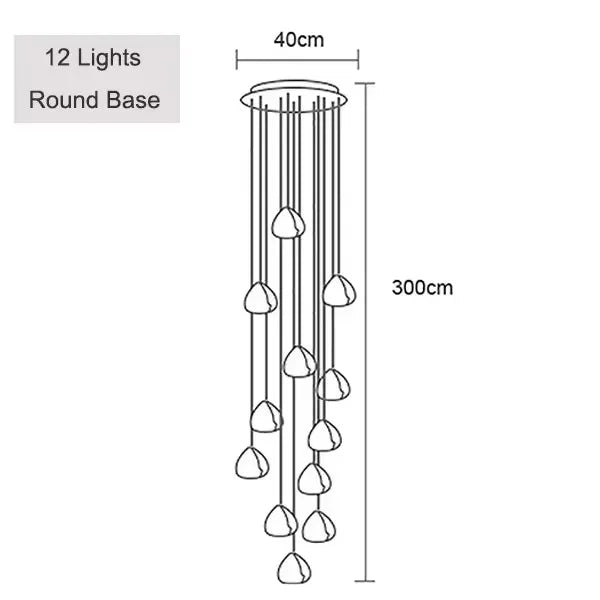 Peach Shape Multi Head Crystal LED Ceiling Chandeliers - Hans Lumiere