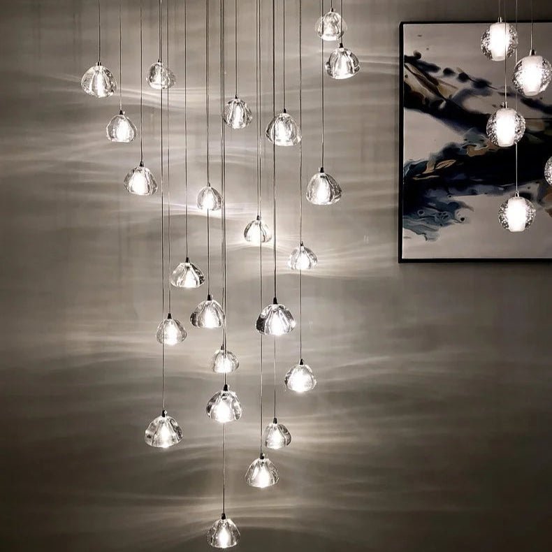 Peach Shape Multi Head Crystal LED Ceiling Chandeliers - Hans Lumiere