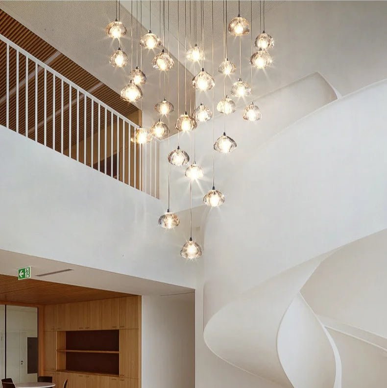 Peach Shape Multi Head Crystal LED Ceiling Chandeliers - Hans Lumiere