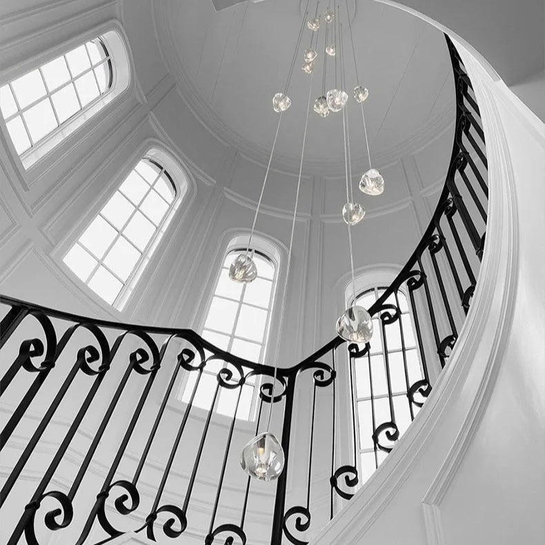 Peach Shape Multi Head Crystal LED Ceiling Chandeliers - Hans Lumiere