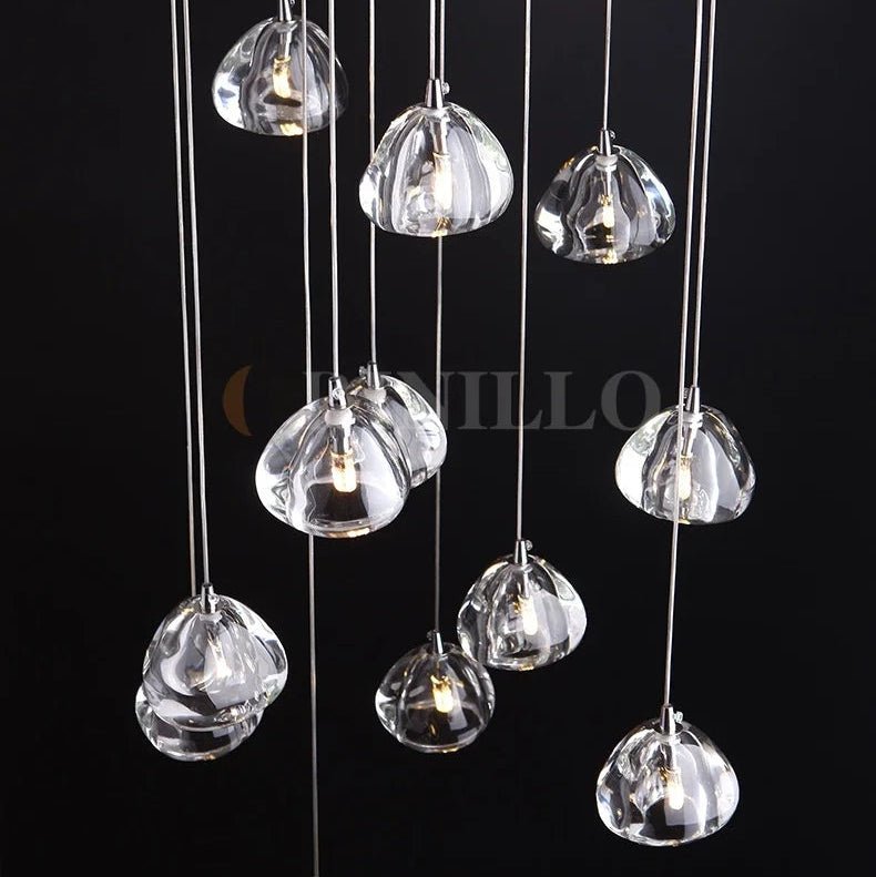 Peach Shape Multi Head Crystal LED Ceiling Chandeliers - Hans Lumiere