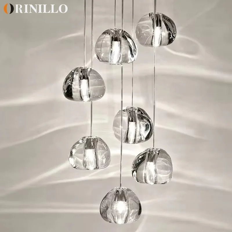 Peach Shape Multi Head Crystal LED Ceiling Chandeliers - Hans Lumiere