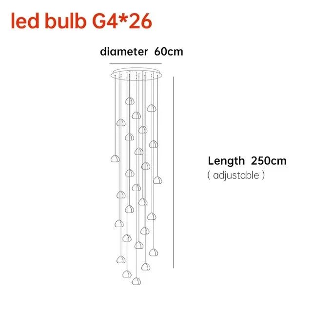 Peach Shape Multi Head Crystal LED Ceiling Chandeliers - Hans Lumiere