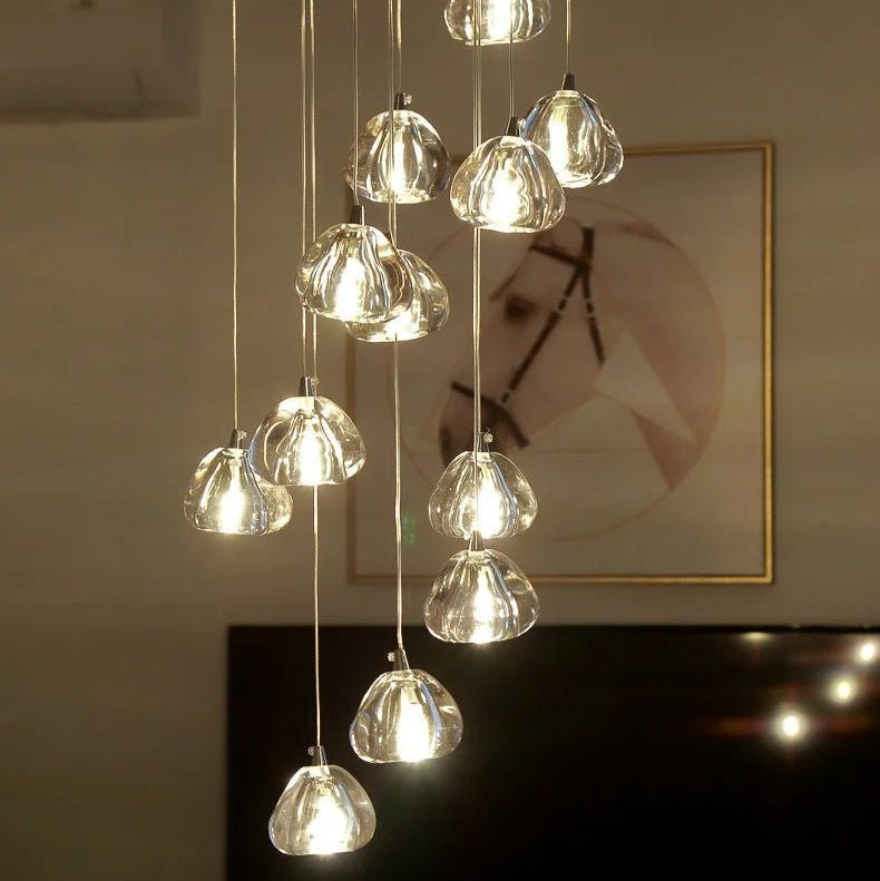 Peach Shape Multi Head Crystal LED Ceiling Chandeliers - Hans Lumiere