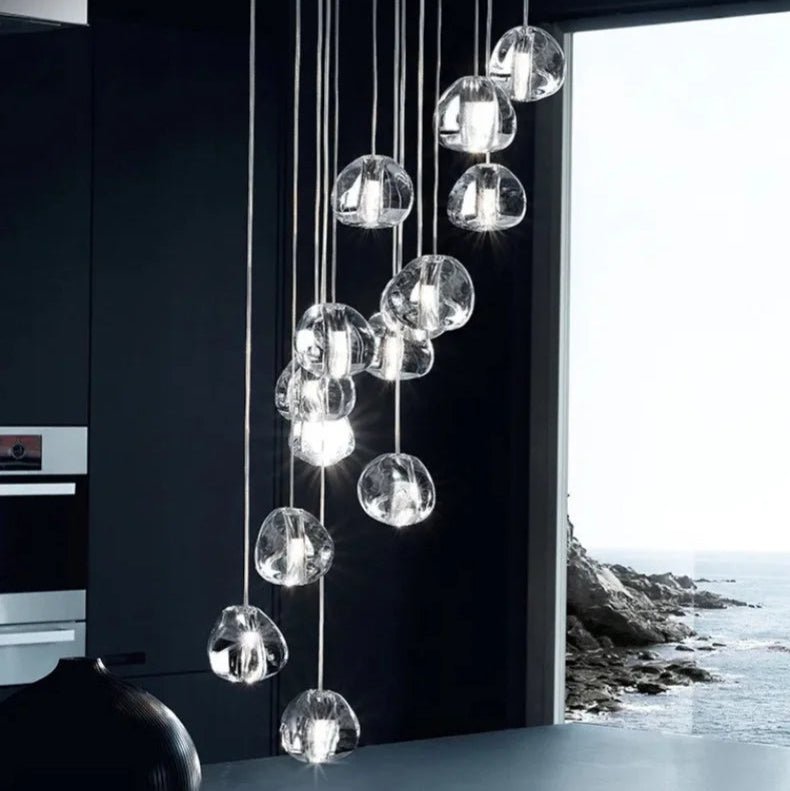 Peach Shape Multi Head Crystal LED Ceiling Chandeliers - Hans Lumiere