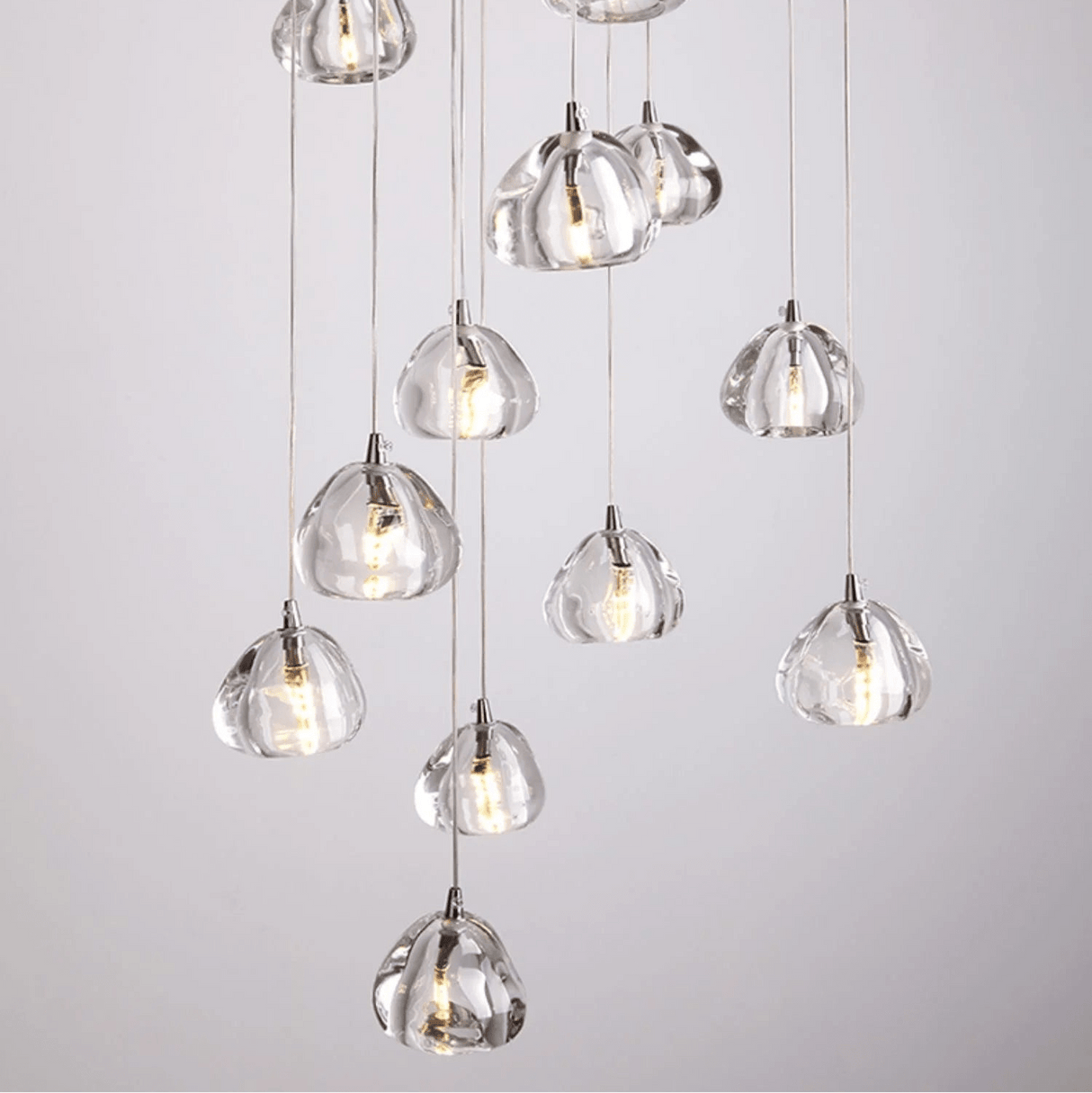 Peach Shape Multi Head Crystal LED Ceiling Chandeliers - Hans Lumiere