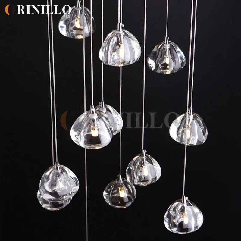 Peach Shape Multi Head Crystal LED Ceiling Chandeliers - Hans Lumiere
