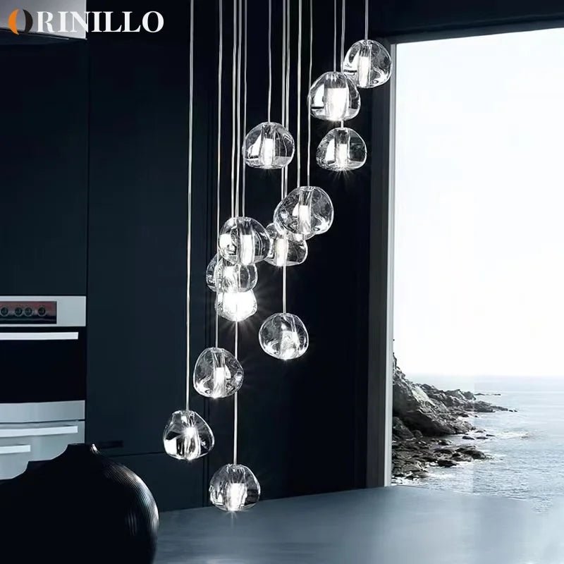 Peach Shape Multi Head Crystal LED Ceiling Chandeliers - Hans Lumiere