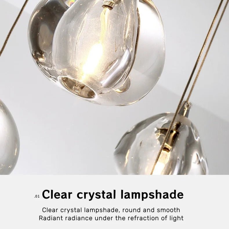 Peach Shape Multi Head Crystal LED Ceiling Chandeliers - Hans Lumiere