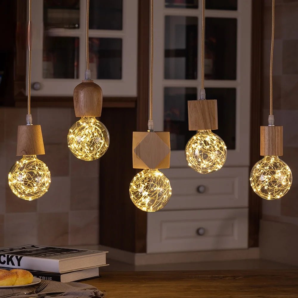 Personality Loft Lights 1PCS Wooden Pendant Light - Hans Lumiere