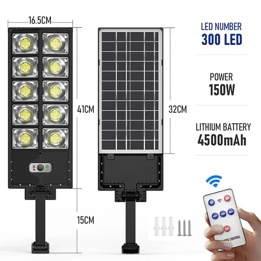 Powerful Solar Outdoor 504 LED Street Lamp With Motion Sensor - Hans Lumiere