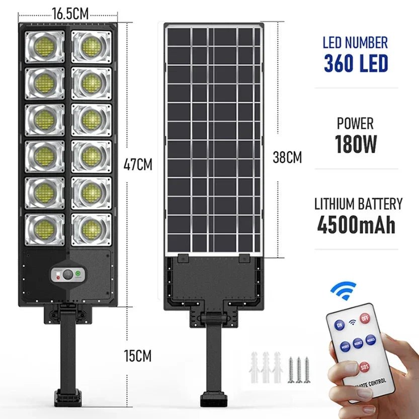 Powerful Solar Outdoor 504 LED Street Lamp With Motion Sensor - Hans Lumiere