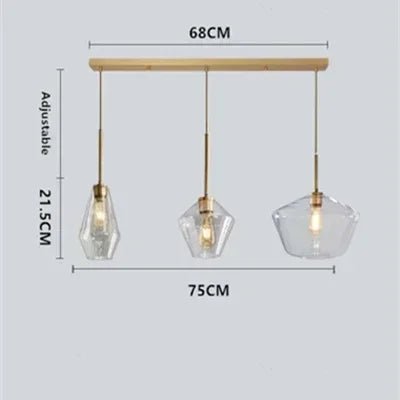 Premium Transparent Amber Glass Chandelier - Hans Lumiere
