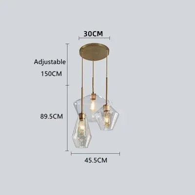 Premium Transparent Amber Glass Chandelier - Hans Lumiere