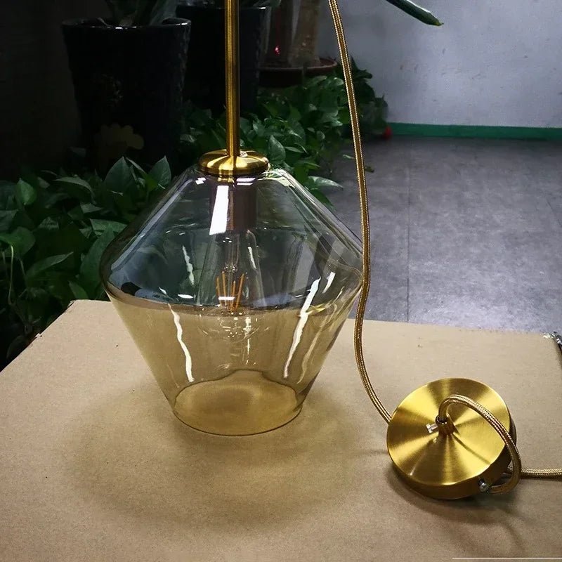 Premium Transparent Amber Glass Chandelier - Hans Lumiere