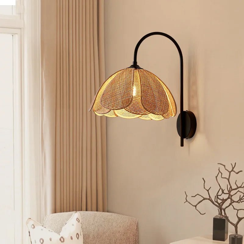 Rattan Korean Style Weaving Wall Lamp - Hans Lumiere