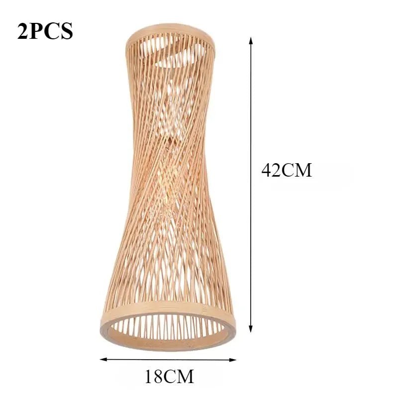 Rattan Woven Japanese Bamboo Hanging Light - Hans Lumiere