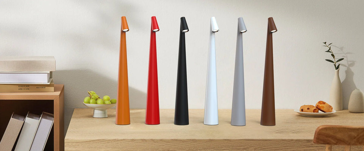 Rechargeable LED Table Lamp with Touch Dimming, Cordless Minimalist Bedside & Desk Lamp - Hans Lumiere