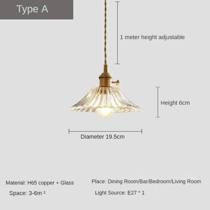 Retro All Copper American Style Pendant Light - Hans Lumiere