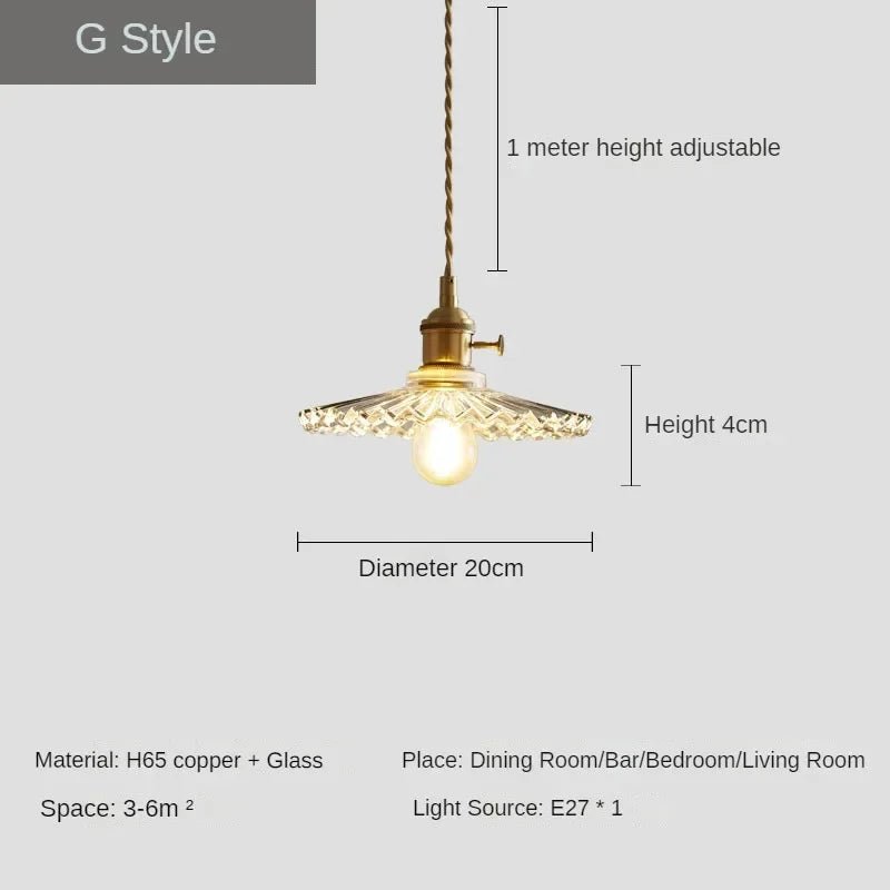 Retro All Copper American Style Pendant Light - Hans Lumiere