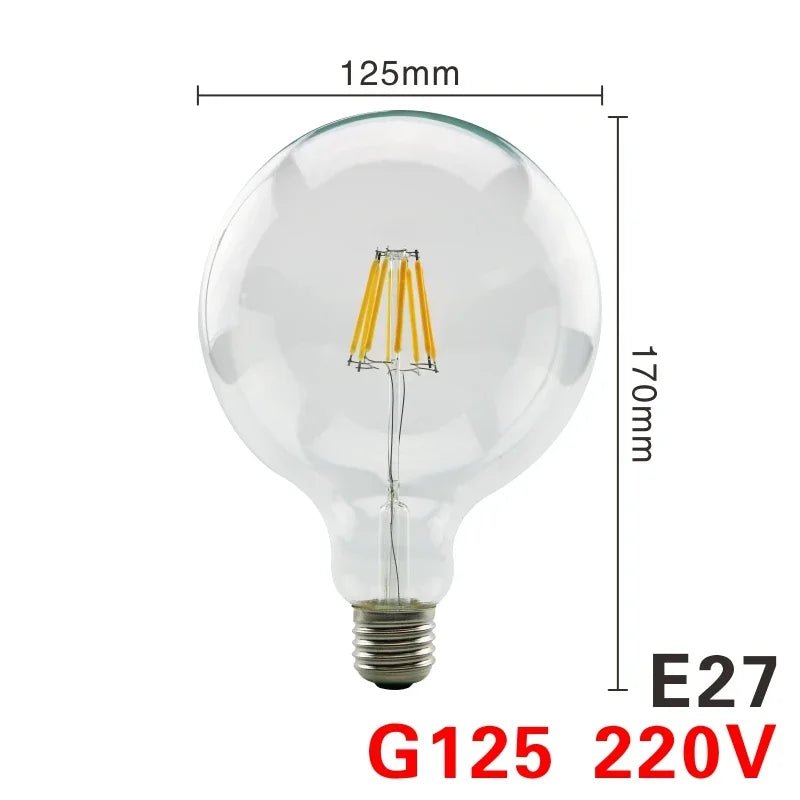 Retro Edison LED Filament Bulbs E14 E27 2W to 8W, C35 G45 A60 ST64 G80 G95 G125 - Hans Lumiere