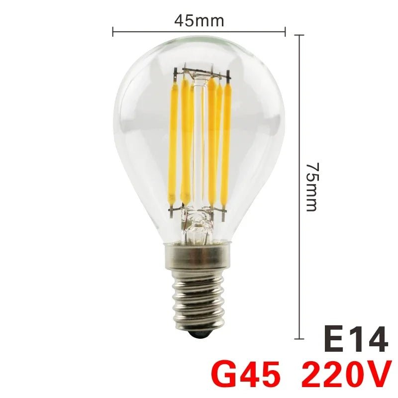 Retro Edison LED Filament Bulbs E14 E27 2W to 8W, C35 G45 A60 ST64 G80 G95 G125 - Hans Lumiere