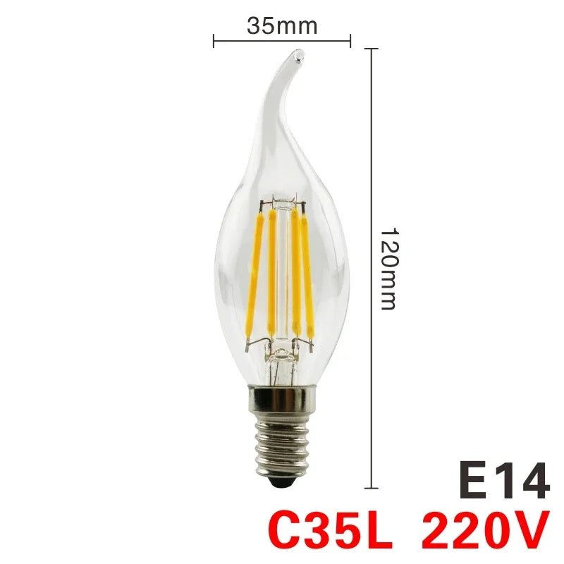 Retro Edison LED Filament Bulbs E14 E27 2W to 8W, C35 G45 A60 ST64 G80 G95 G125 - Hans Lumiere