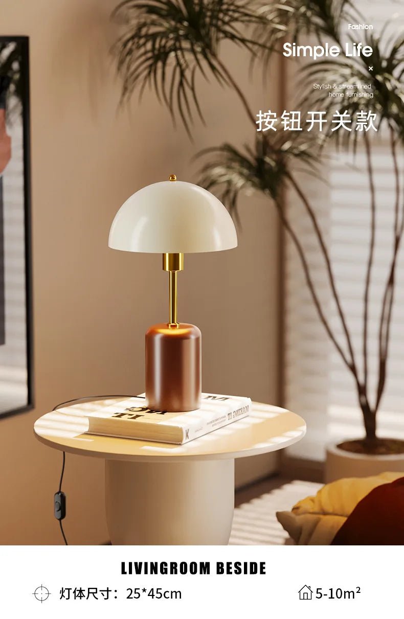 Retro Southeast Asian Solid Wood Table Lamp — Bedside Light - Hans Lumiere