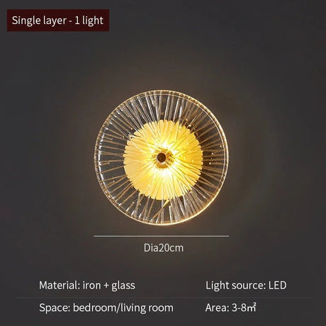Round Crystal Wall Lamp with LED Lights - Hans Lumiere