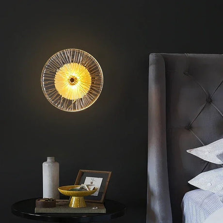 Round Crystal Wall Lamp with LED Lights - Hans Lumiere