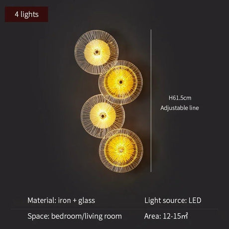 Round Crystal Wall Lamp with LED Lights - Hans Lumiere