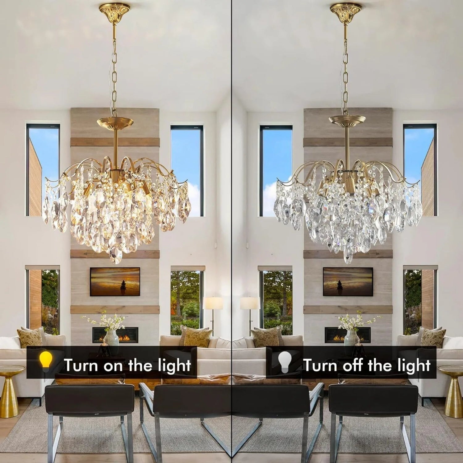 Round Gold Branch Raindrop Pendant Light - Hans Lumiere