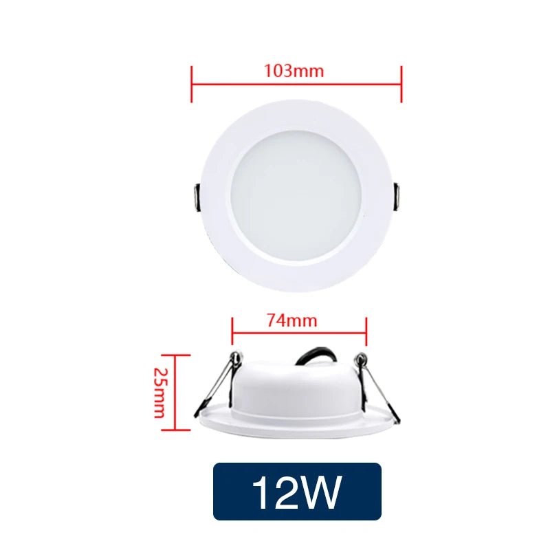Round Recessed LED Downlight 5W to 18W, Warm or Cool White, 12V 24V 110V 220V, 1-10 Pack - Hans Lumiere