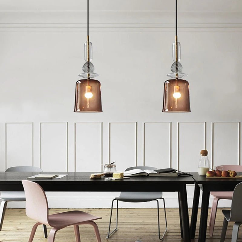 Scandinavian Macaron Stained Glass Chandelier - Hans Lumiere