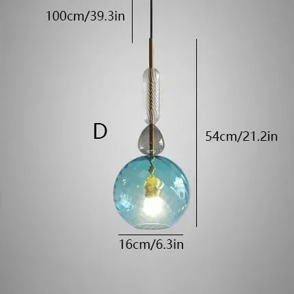 Scandinavian Macaron Stained Glass Chandelier - Hans Lumiere