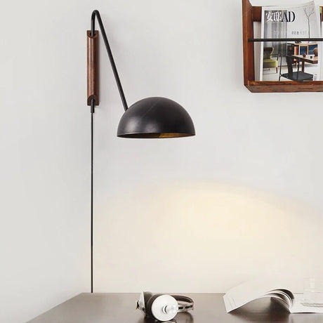 Scandinavian Minimalist Bedside Wall Lamp With Rotating Swing Arm - Hans Lumiere