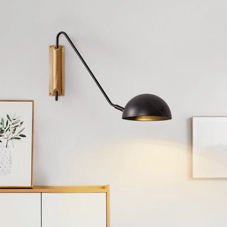 Scandinavian Minimalist Bedside Wall Lamp With Rotating Swing Arm - Hans Lumiere