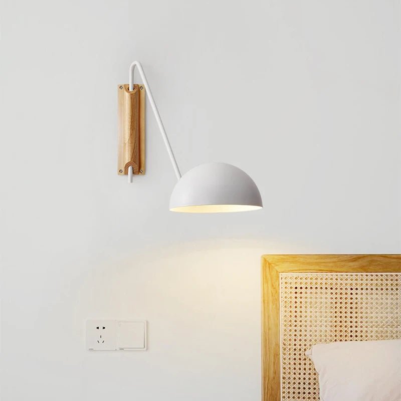 Scandinavian Minimalist Bedside Wall Lamp With Rotating Swing Arm - Hans Lumiere