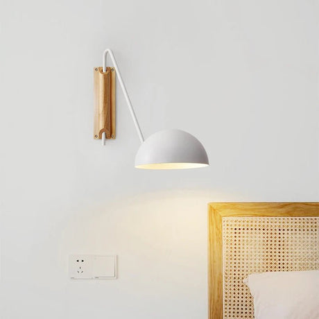 Scandinavian Minimalist Bedside Wall Lamp With Rotating Swing Arm - Hans Lumiere