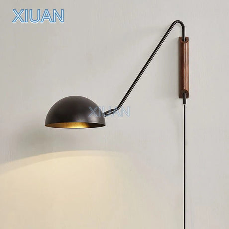Scandinavian Minimalist Bedside Wall Lamp With Rotating Swing Arm - Hans Lumiere
