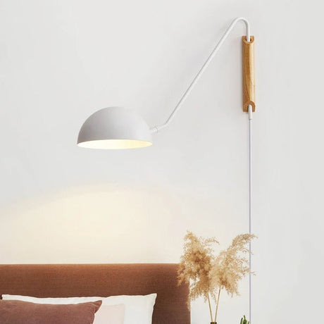 Scandinavian Minimalist Bedside Wall Lamp With Rotating Swing Arm - Hans Lumiere