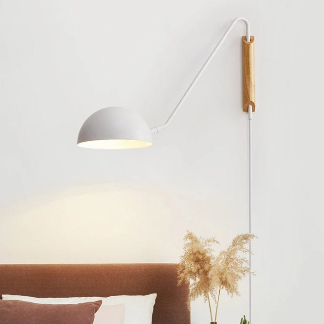 Scandinavian Minimalist Bedside Wall Lamp With Rotating Swing Arm - Hans Lumiere