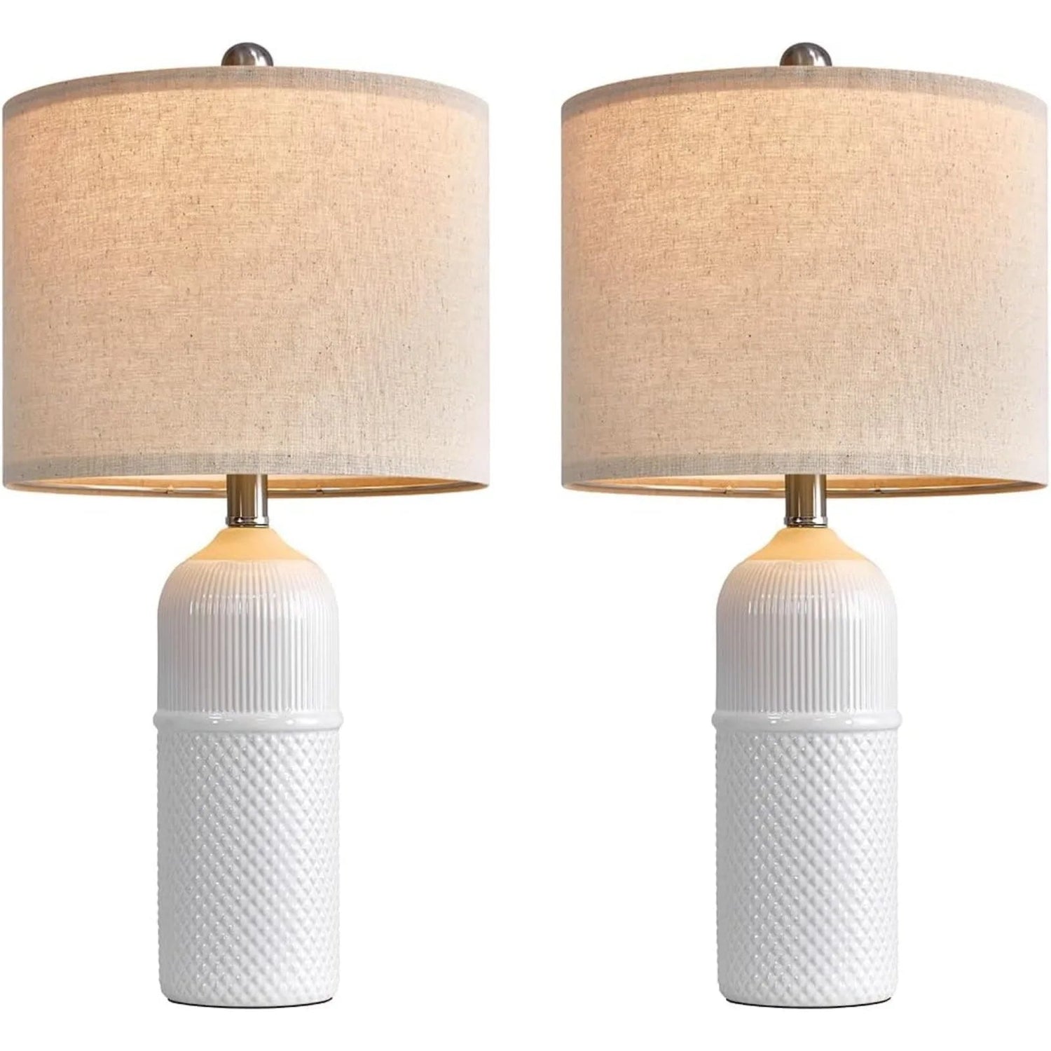 Set of 2 Modern Green Ceramic Table Lamps - Hans Lumiere
