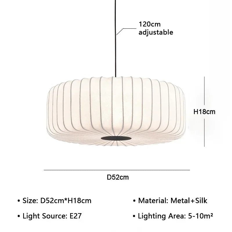 Silk Chandelier – Japanese Wabi Sabi Pendant Light - Hans Lumiere