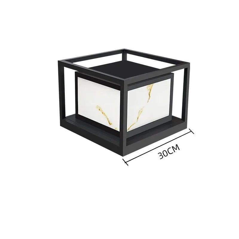 Simple Outdoor Laminated Marble Solar Lawn Lamp - Hans Lumiere