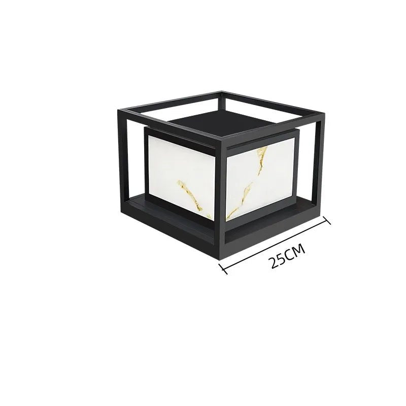 Simple Outdoor Laminated Marble Solar Lawn Lamp - Hans Lumiere