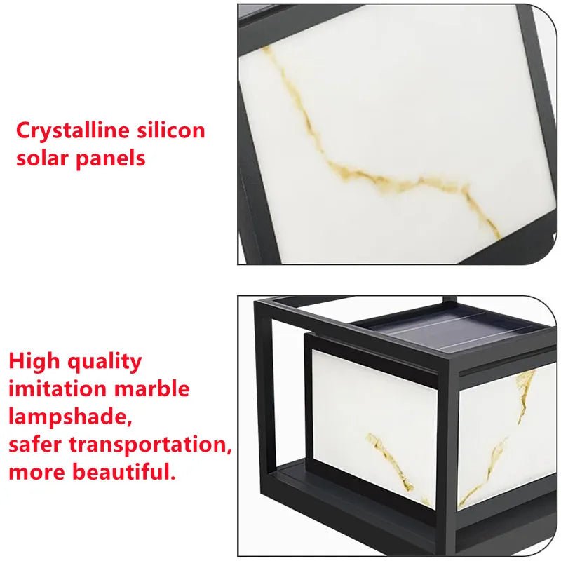 Simple Outdoor Laminated Marble Solar Lawn Lamp - Hans Lumiere